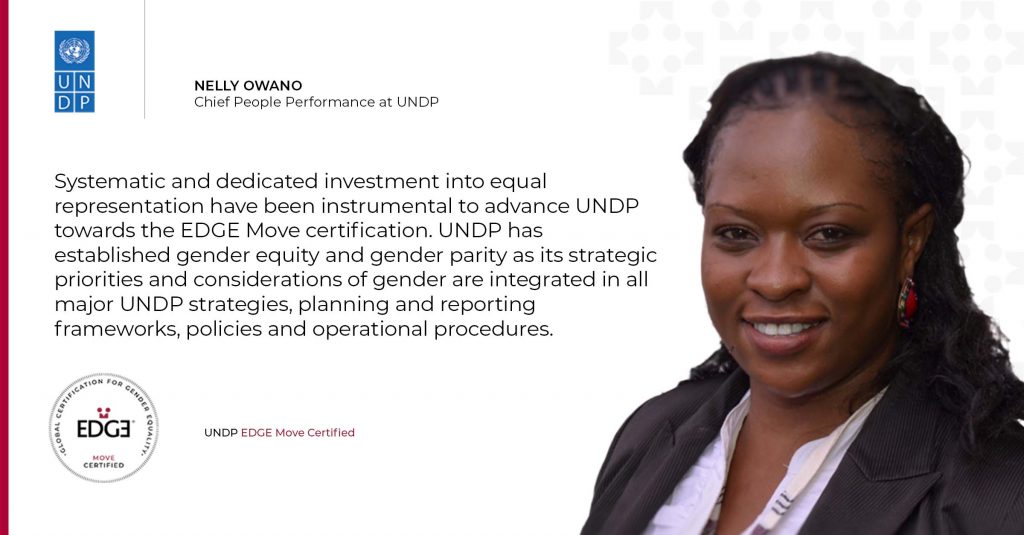 Quote and photo of Nelly Owano working at UNDP