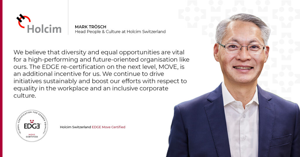 Photo of Mark Trösch working at Holcim Switzerland and quote